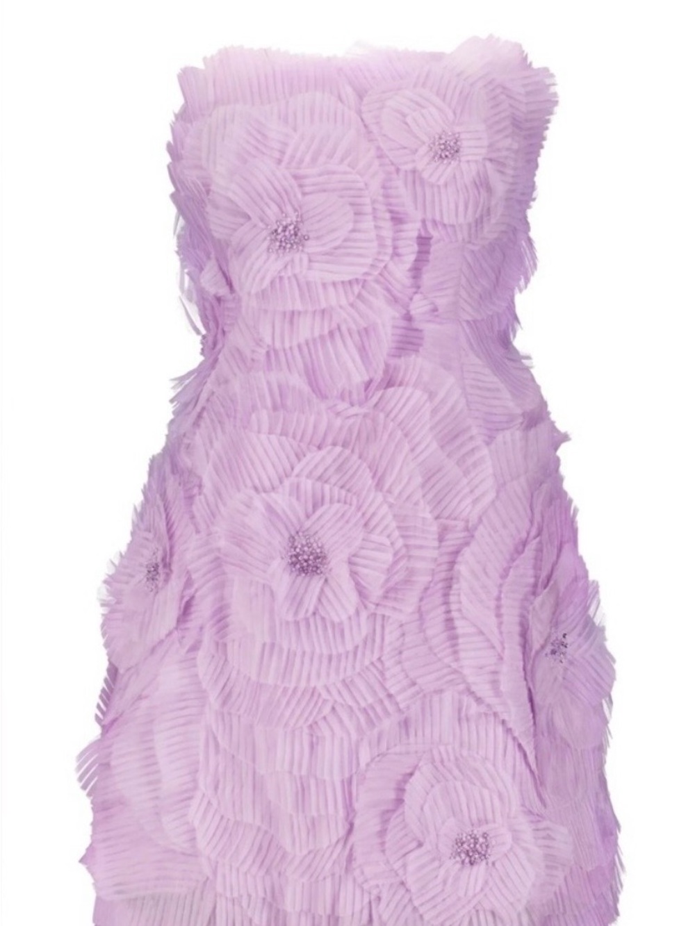 Lela Rose Strapless Lilac Floral Appliqué Dress- Size 2-4 (fits 4-6)